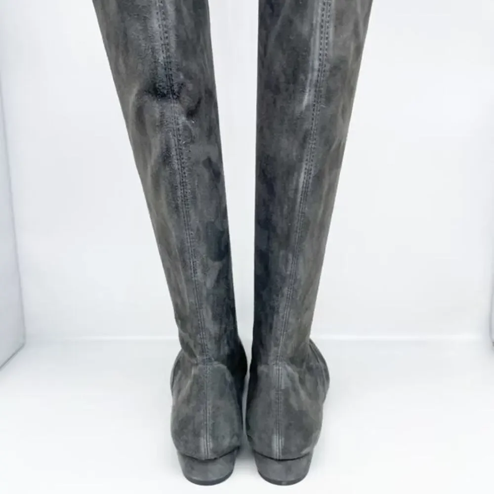 Stuart Weitzman Women's Low Land Over The‎ Knee Boots Black Suede Size 7B